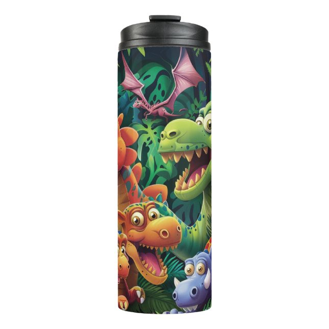 "3D Cartoon Dinosaurier Sublimation Tumbler Thermosbecher (Vorderseite)