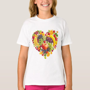 3D-Cartoon-Frucht-Herz – Farbige Frucht Herz T-Shirt