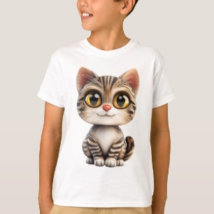 3D-Cartoon-Katze – Entzückendes Katzen-Tier-Design T-Shirt