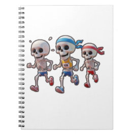 “3D Cartoon Skeleton Race • Funny Running Skeleton Notizblock