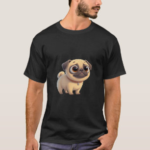 3D-Cartoon süße Illustration einer Mops T-Shirt