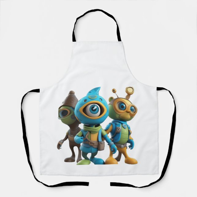 3D-Cartoon-T - Shirt - Leckeres und lebendiges Des Schürze (Vorderseite)