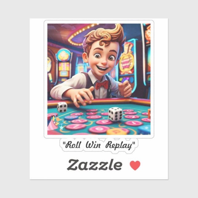 "3D Casino Dice" Aufkleber (Blatt)