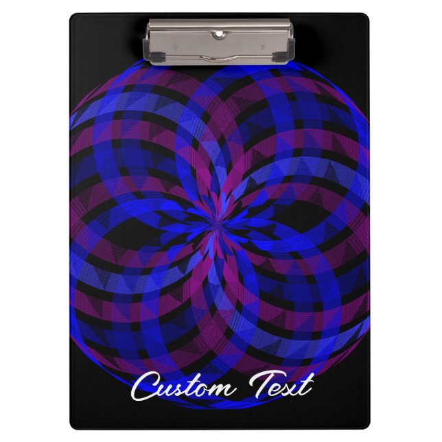 3D Center Blume Petal Geometric Clipboard Klemmbrett (Vorderseite)