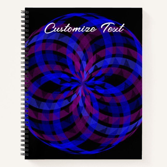 3D Center Blume Petal Geometric Spiral Notebook Notizbuch (Vorderseite)