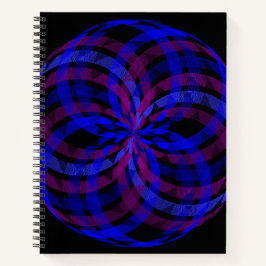 3D Center Flower Petal Geometric Spiral Notebook Notizbuch