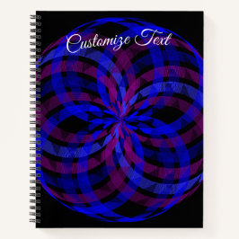 3D Center Flower Petal Geometric Spiral Notebook Notizbuch