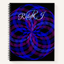 3D Center Flower Petal Geometric Spiral Notebook Notizbuch