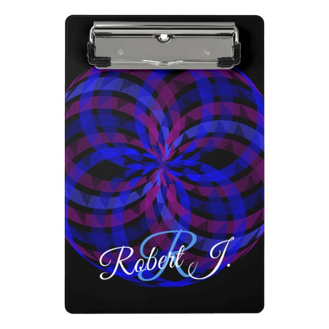 3D Center Geometric Flower Petal Mini Clipboard Mini Klemmbrett (Vorderseite)