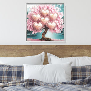 3D Cherry Blossom Tree mit Glitzer und Intertwine Leinwanddruck