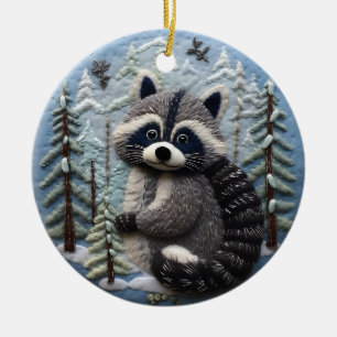3D Chirstmas Animal Woodland Keramik Ornament