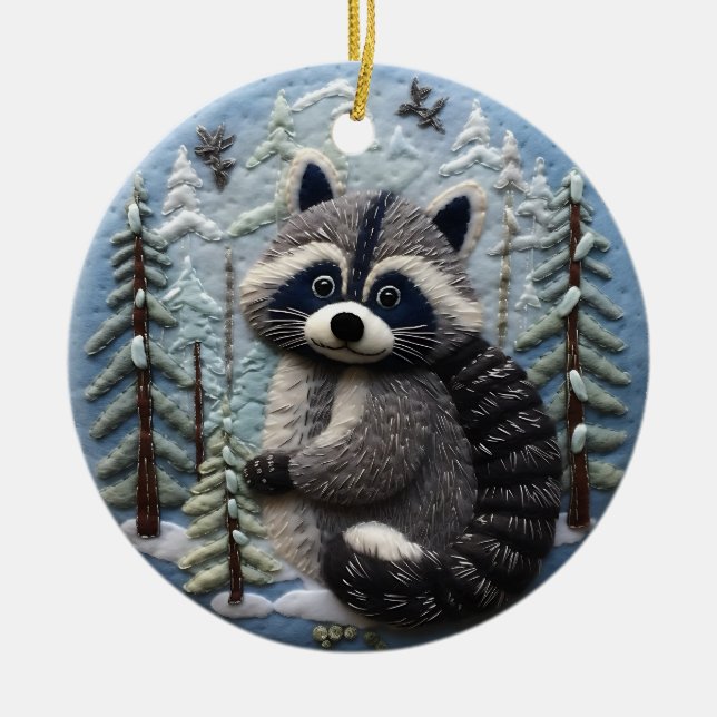 3D Chirstmas Animal Woodland Keramik Ornament (Vorne)
