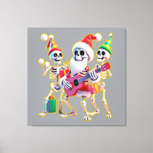 **3D-Christm-Skelett-Weihnachtsmann-Party – Lustig