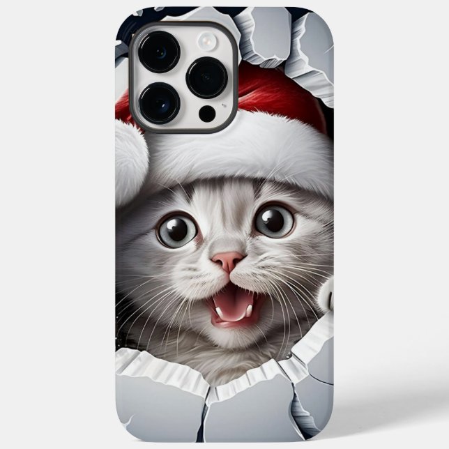 3D Christmas Kitten Case-Mate iPhone Hülle (Rückseite)