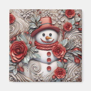 3D Christmas Snowman Magnet