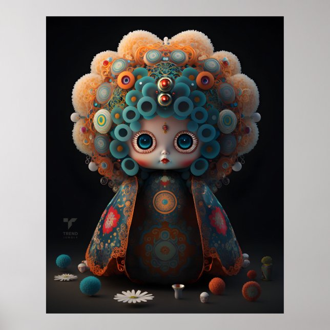 3D Colorful Anime Doll - Takashi Murakami Poster (Vorne)