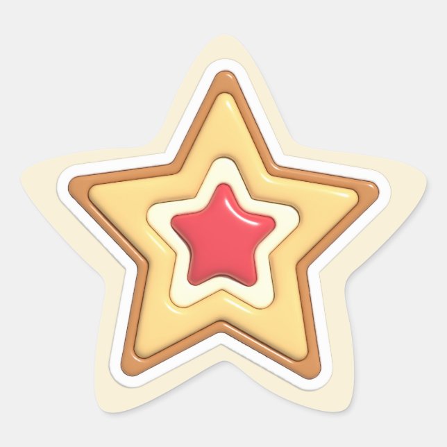 3d Cookie Star Christmas Stern-Aufkleber (Vorderseite)