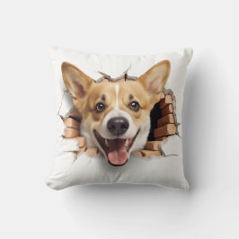 3D Corgi Cracked Hole Kissen