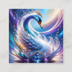 3d. Crystal Swan ist eine 3D-Druckerei, die sich u Quadratische Visitenkarte