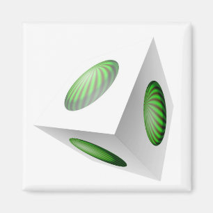 3D-Cube mit Grünflächen Magnet