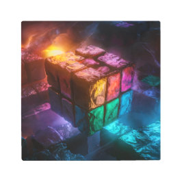 3D-Cubes Metal Print