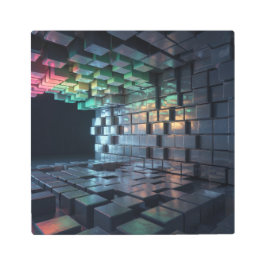 3D-Cubes Metal Print