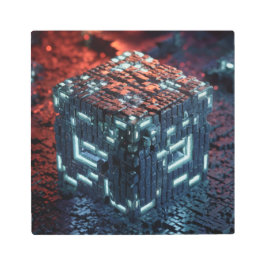 3D-Cubes Metal Print