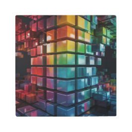 3D-Cubes Metal Print
