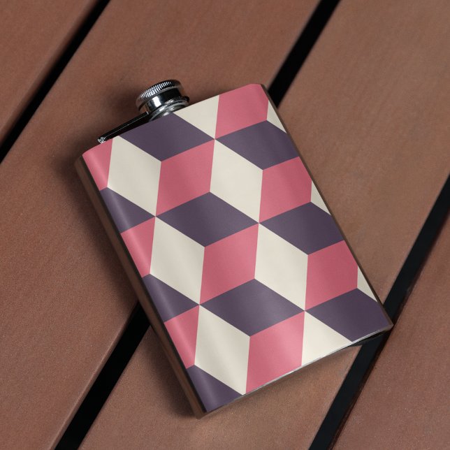 3d Cubes Pattern Flachmann (flask)