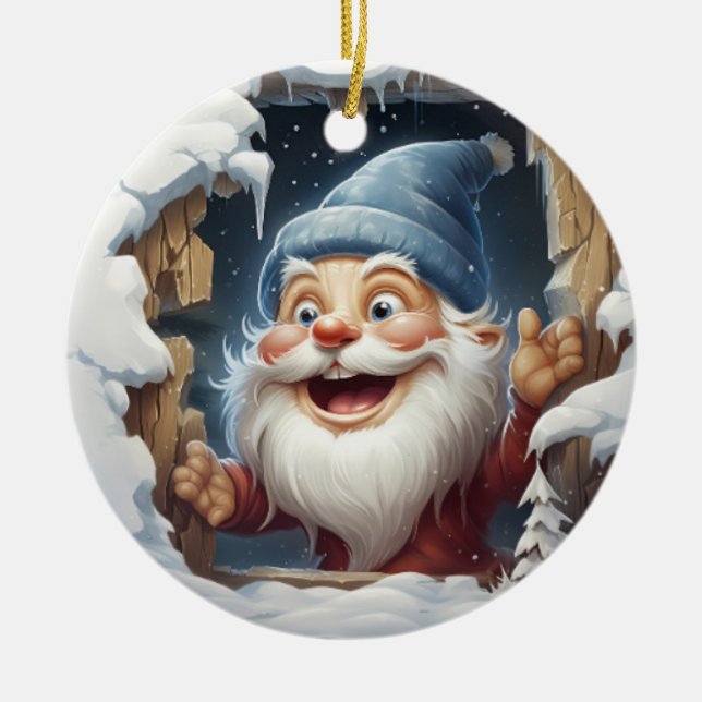 3D Customized Joyful Santa Keramik Ornament (Vorne)