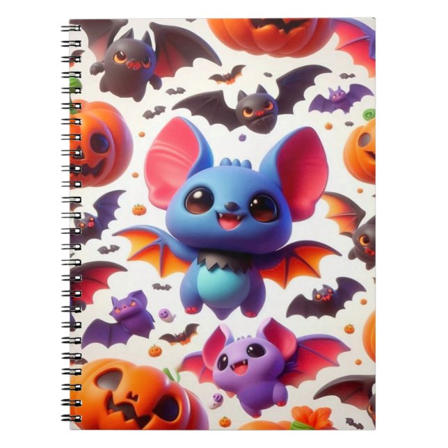 3D cute bats halloween Notizblock (Vorderseite)