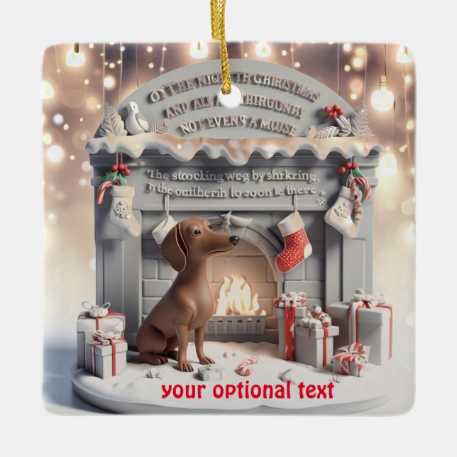 3D-Dackel Weihnachtsschmuck (Vorderseite)