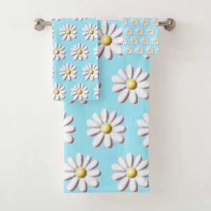 3D Daisy-Blume Badhandtuch Set
