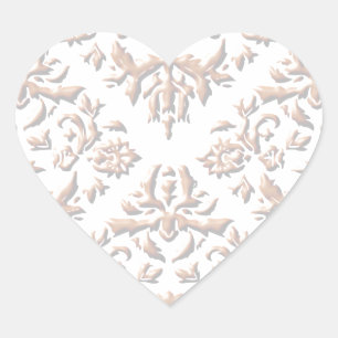 3D-Damasken Herz-Aufkleber