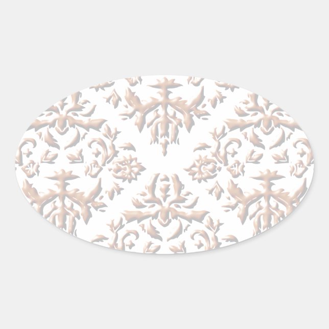3D-Damasken Ovaler Aufkleber (Vorderseite)