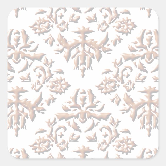 3D-Damasken Quadratischer Aufkleber (Vorderseite)