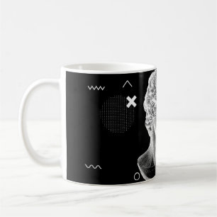 3D-Darstellung von Michelangelo's David-Kopf in Pi Kaffeetasse