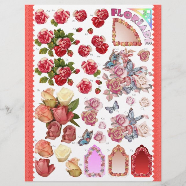 3D-Decoupage - Floriade - Blume und Schmetterling (Vorderseite)