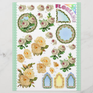 3D-Decoupage - Floriade - Weiße und gelbe Rosen