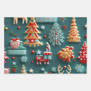3D Delight Weihnachtsthema Geschenkpapier Set