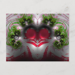 ~ 3D Design Muster ~ Weihnachtsfarben~ Postkarte