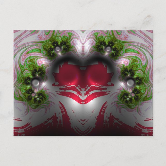 ~ 3D Design Muster ~ Weihnachtsfarben~ Postkarte (Vorderseite)