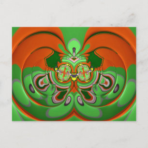 ~ 3D Design Muster ~ Weihnachtsfarben~ Postkarte