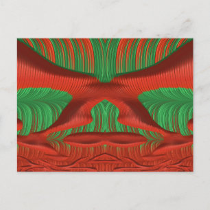 ~ 3D Design Muster ~ Weihnachtsfarben~ Postkarte