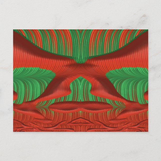 ~ 3D Design Muster ~ Weihnachtsfarben~ Postkarte (Vorderseite)
