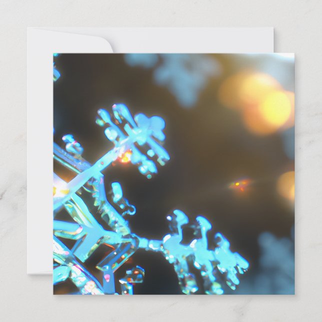 3D-Design "Silver" Snowflake Holiday Karte (Vorderseite)