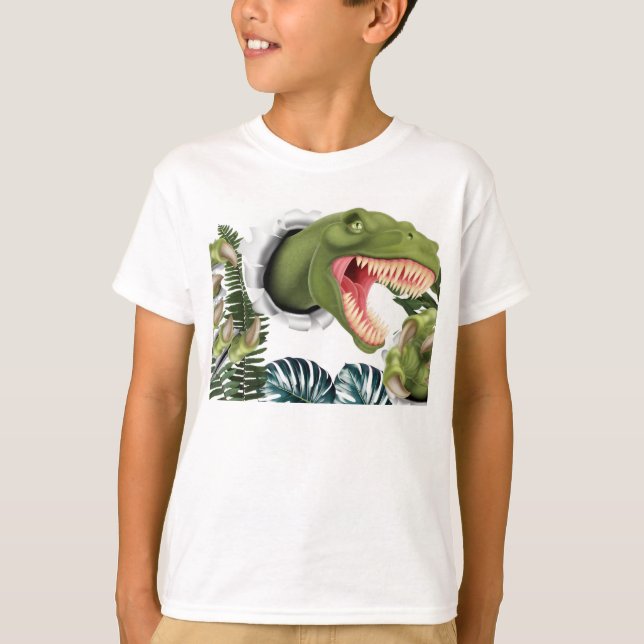 3D Dinosaur Birthday T-Shirt (Vorderseite)