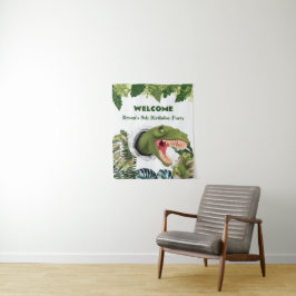 3D-Dinosaur-Geburtstag Wandteppich