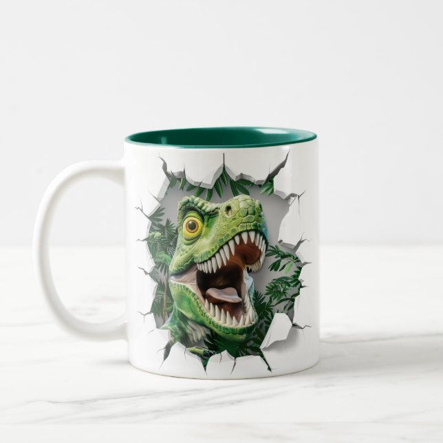 3D Dinosaurier Hot Cocoa Kinder Zweifarbige Tasse (Links)