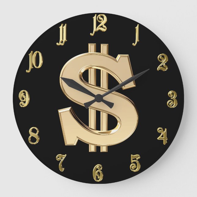 3D-Dollar Große Wanduhr (Vorderseite)